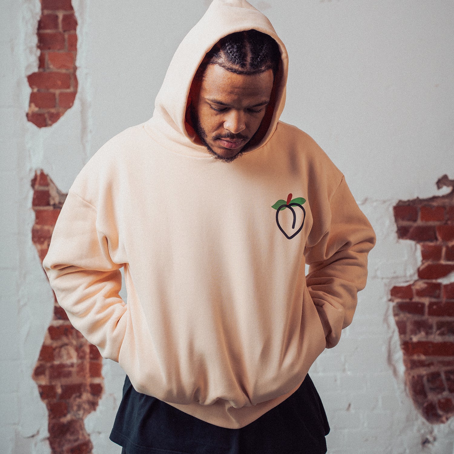 Oversized Double Hoodie Peach